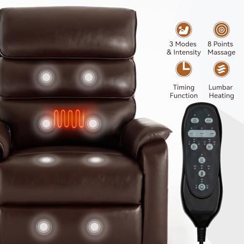 Sillón Recliner Piel Sintética Marrón Plegable miniatura 4