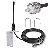 VHF Marine Radio Antenna VHF Antennas 156-163MHz Waterproof Boat Stubby Antenna with 16.4ft RG-58U Coaxial Cable,L Mount Bracket,U Bolt for Yacht Sailboat Eifagur