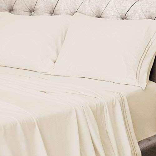 Luxor LinensBamboo King Pillowcases- 2pcs - Premium Hotel Quality, Soft, Luxurious & Hypoallergenic (2 King Pillowcases, Ivory)