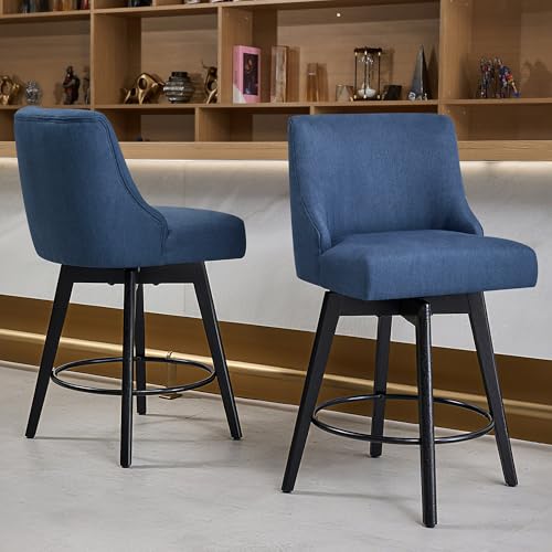 Image of 26 inch Counter Height Swivel Bar Stools, Set of 3, Blue