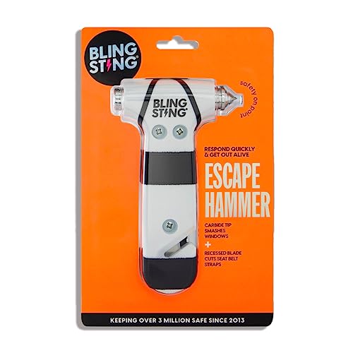 Blingsting 851580004243 Safety Hammer - Emergency Automotive Escape Tool With Window Breaker, Seat Belt Cutter & Adjustable Car Visor Strap thumb #5