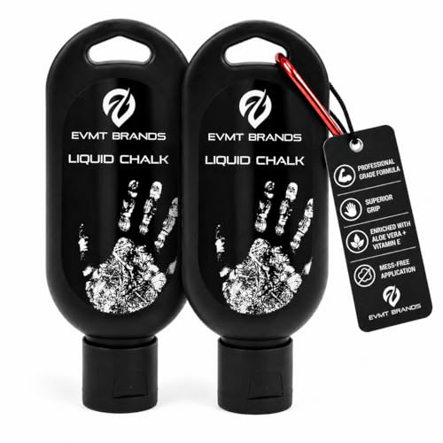 EVMT Brands Liquid Chalk, Mess Free Gym Chalk for Weightlifting, Gymnastics, Rock Climbing, Dancing...