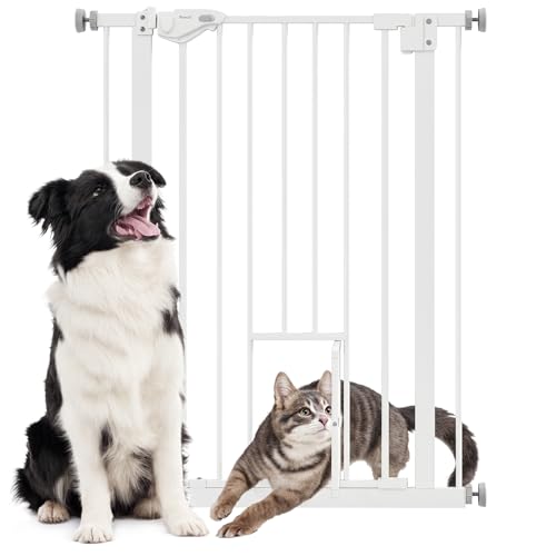 PawHut Hunde Türschutzgitter, Treppenschutzgitter, 74-80 cm Hunde Türgitter, Treppenschutz, Schutzgitter, Schließautomatik, Stahl, Weiß PawHut Hunde Türschutzgitter, Treppenschutzgitter, 74-80 cm Hunde Türgitter, Treppenschutz, Schutzgitter, Schließautomatik, Stahl, Weiß