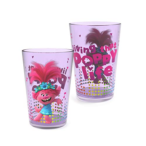 Image of Zak Designs 14.5oz DreamWorks Trolls World Tour Nesting Tumbler Set Includes Durable Plastic Cups, Fun Drinkware is Perfect for Kids, 4pk (14.5oz, Poppy & Friends)