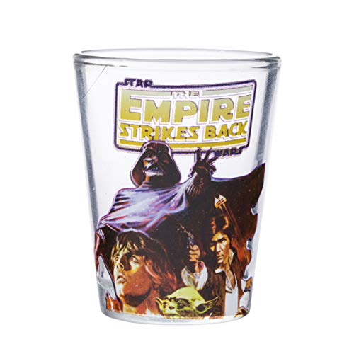 Image of Silver Buffalo Star Wars Original Trilogy: A New Hope, Empire Strikes Back, Return of the Jedi - 4 Pack Mini Glasses Featuring Yoda, Luke, Darth Vader, Han Solo, Chewbacca, Princess Leia, Ewok, 1.5oz