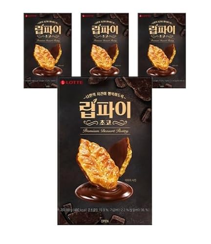 【韓国お菓子】 リーフパイ チョコ 88g×4個｜サクサクのパイ生地＆チョコの絶妙な組み合わせ｜ティータイムやおやつに最適のサムネイル