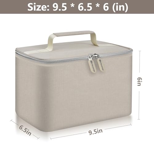 Image of Digital Hand Mixer Carrying Bag for KitchenAid 5 /6 / 7 /9 Ultra Power Speed Hand Mixers, Portable Travel Storage Case Bag with Handle for Kitchen Aid Mixer Accessories (Box Only) (Beige)