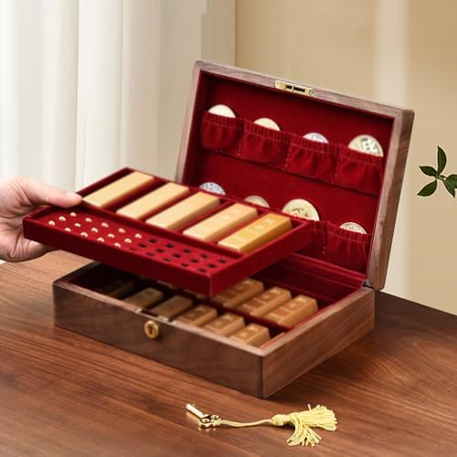 Caja de almacenamiento de barra dorada, caja de exhibición de monedas de madera, con divisor de terciopelo, bandeja multiranura, para monedas conmemorativas de 10 g/50 g/100 g y 5 cm, para exhibición