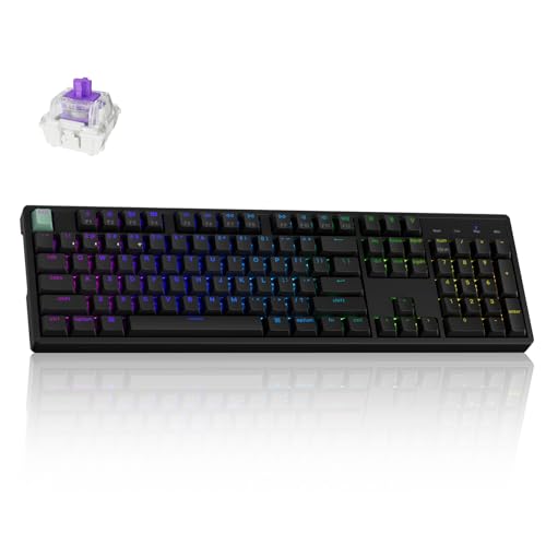 Keychron K10 HE Rapid Trigger Gaming Keyboard Wireless, Hall Effect Magnetic Switch Hot Swappable, 2.4 GHz/Bluetooth/Wired Adjustable Actuation, Full-Size Custom RGB for Mac Windows Linux