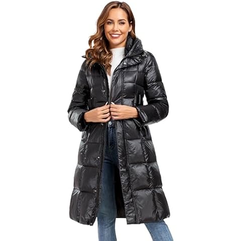 Avilego Long Down Jacket for Women Hooded Long Puffer Coat Duck Down Winter Coat Trendy Parka Jacket 2024 Cover