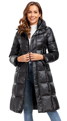 Amazon.com: Avilego Long Down Jacket for Women Hooded Long Puffer