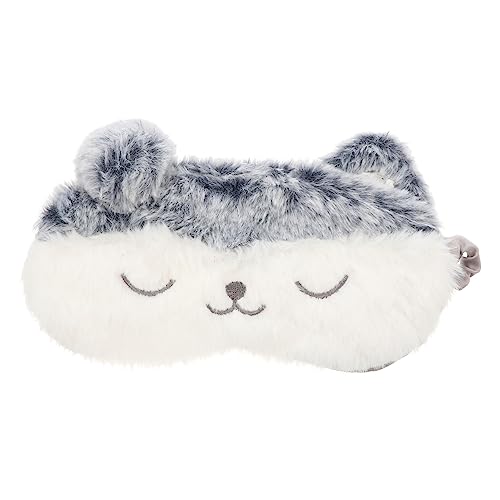 NULYLU 1個 スリープマスク 圧迫感のない目隠し かわいい寝目隠し シルクアイ 調節可能なアイカバー サテンアイカバー トラベルアイシェード ぬいぐるみ目隠し プラッシュ生地