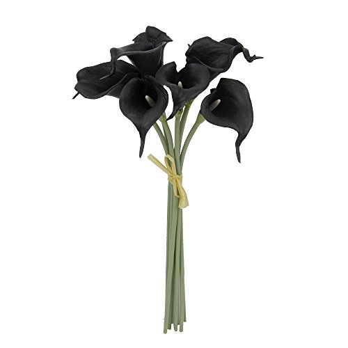 Angel Isabella Lot of 60-Real Touch Calla Lilies (Black)