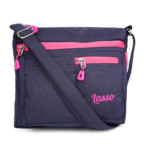 Image of Lasso Sling Bag For Women with Adjustable Strap Stylish Ladies Crossbody Polyester Sling Bag for Office, Causal, Travel & College | 5L Capacity & 5 Multiple Pockets (4 Zip & 1 Open Pocket)