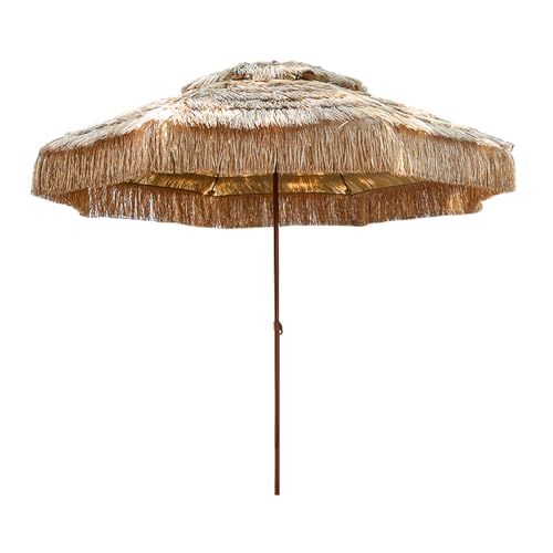 Parasol de plage hawaïen double toit 3m contre la chaleur étouffante sur la terrasse