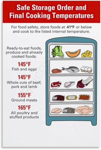 Refrigerator Food Storage Infographic Proper Storage Food Safety Guide Poster