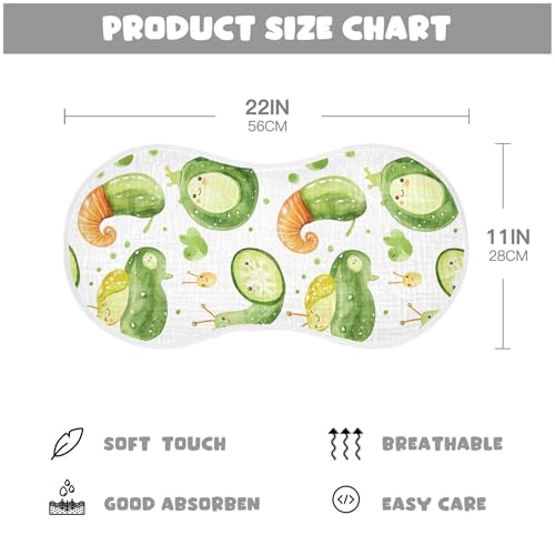 xigua Cute Snails and Cucumbers Baby Burp Cloths for Newborn Boys and Girls 4 Pack, Soft & Absorbent Cotton Baby Burp Cloth, Baby Washcloths, Newborn Towel, Burp Rags4