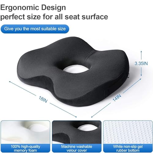 Coussin de siège en mousse à mémoire de forme pour chaise et bureau - 8