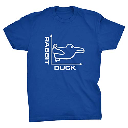 Viper Duck Rabbit Graph Funny Optical Illusion T-Shirt (Blue, XXXL)