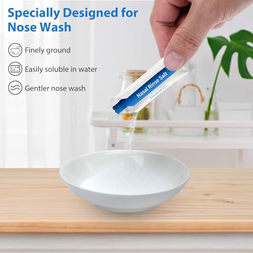 MAOEVER Pacotes de sal Neti Pot – 150 pacotes individuais de solução salina para lavagem nasal | Kit