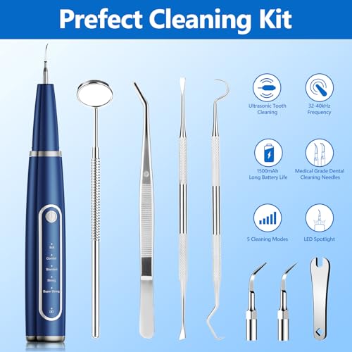 Image of Ni-SHEN Dog Plaque Remover for Teeth,Pet Ultrasonic Tooth Cleaner,Teeth Cleaning Kit -Tartar Remover for Teeth Stains for Dogs and Cats (Blue)