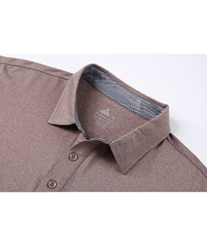 Golf Shirts For Men Short Sleeve Moisture Wicking Polo Summer Casual Tops, Brown Xl #TOP3