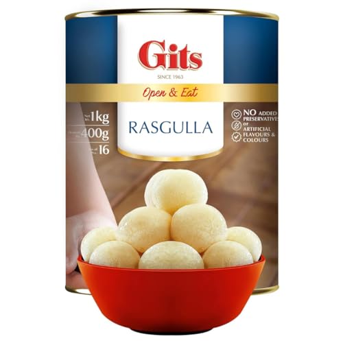 Best Indian Sweets to Make for Festive Guests 59 Gits Open & Eat Rasgulla Tin, 16 Pieces per Can, Mouth-Watering I...