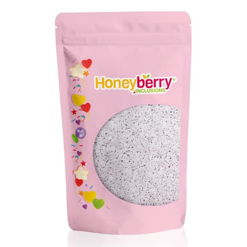 HONEYBERRY Tiras Blancas de Azúcar 200g - Espolvoreado Comestible Natural para Decoración de Tartas - Espolvoreado Blanco, Tiras de Azúcar, Espolvoreado de Azúcar para Decorar Tartas, Muffins y