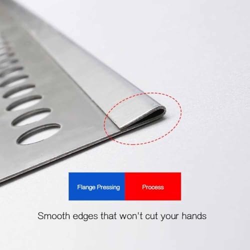 304 Stainless Steel Perforated Sheet, 0.8mm Thick Expanded Mesh Panel for Garden Deck Grate, Ventilation, Filtration - Durable Metal Plate (100x10x10 cm)