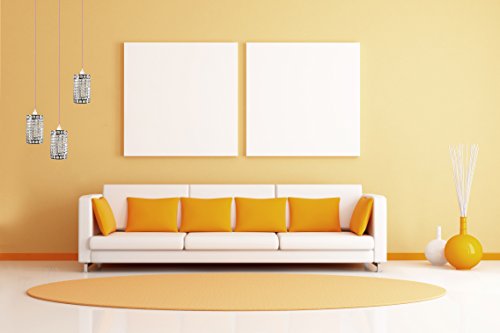 Tadpoles Faux Crystal & Cylinder Shade In Chandelier Style | 7" X 7" X 10" | Easy Plug-In Installation | Works With All Basic E26 Light Bulbs | Made With Chrome Frame & Acrylic Beading #TOP5