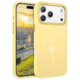 BENTOBEN Custodia magnetica per iPhone 17 Pro Max, compatibile con Mag-Safe, traslucida opaca, anti-impronte, posteriore, antiurto, colore giallo