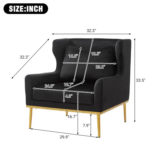 Sillón Curvo Terciopelo Plegable Negro miniatura 2