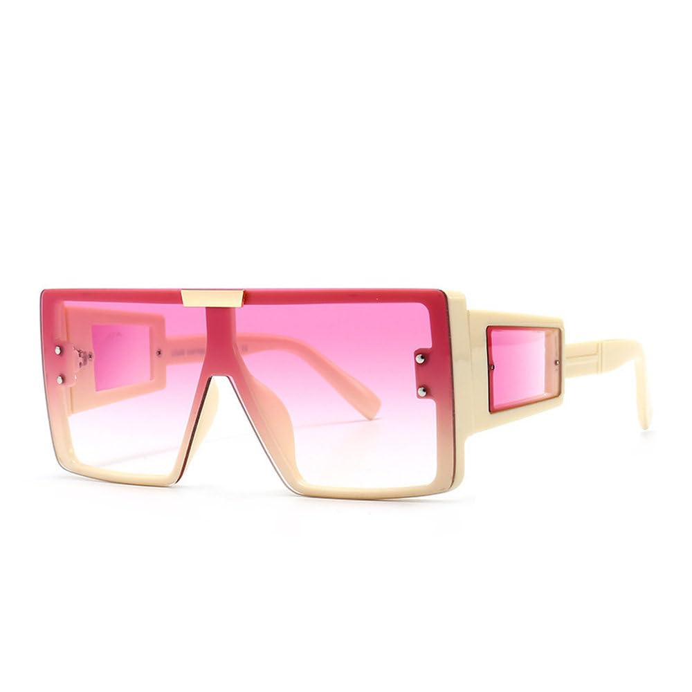 XYXZYX Visor Sunglasses Women Men Oversized Windproof Punk Glasses Big Frame Goggles Shades Sport UV400(Pink Pink)