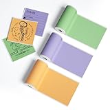 Cooljun Thermal Sticker Paper for D1 Mini Pocket Printer, 3 Rolls Regular Self-Adhesive Thermal Paper 57mm x 2.8m Compatible with All 57mm Pocket Thermal Printer (Orange Green Purple)