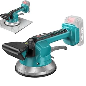 Accu tegeltriler, tegelvibrator compatibel met Makita 18V accu, tegelzetgereedschap met 10 instelbare versnellingen, 14,5 cm zuignap en 200 kg adsorptie voor het leggen van 30-240 cm tegels