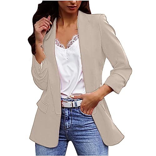 Womens Ladies Blazers Turn Down Collar Blazer Jacket Long Sleeve Coat Outerwear Business Casual Suit Coat2