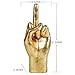 MicDecor Gold Ornament ASL Hand Sign, Middle Finger Statue Funky You Hand Gesture Sculpture Thanksgiving Day Christmas Decoration polyresin 7.8 Inch Figurine (JS0368)