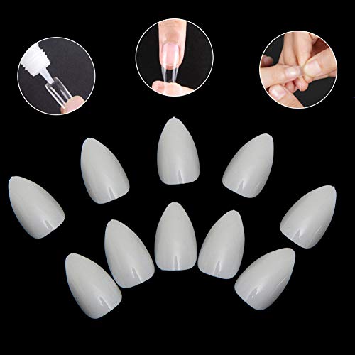 quanjucheer Künstliche Fingernägel, oval, Mandelfarben, 500 Stück – Bild 3