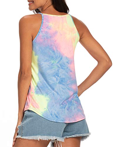 Image of LouKeith Womens Tank Tops Casual Flowy Printed Vest Shirts Sleeveless Cotton Soft Summer Tees Blouses