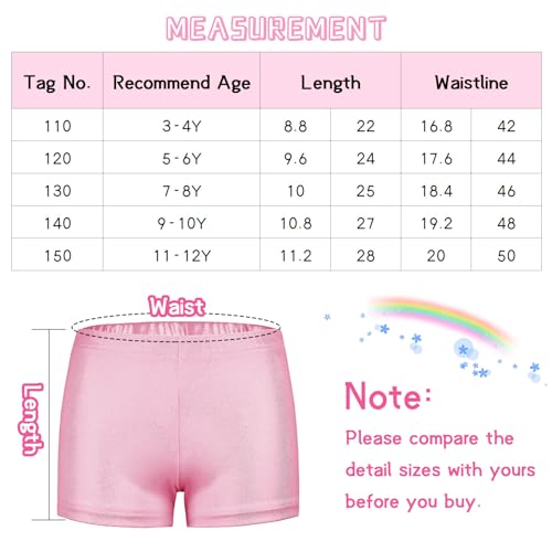 Happy Cherry Tanz Shorts für Mädchen Gymnastik Yoga Elastische Taille Glänzend Metallic Ballett Tanz Shorts 9-10Jahre