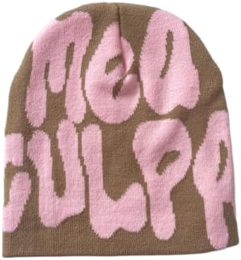 Y2k Spider Beanie Hat Beanie MEA Culpa Wireless Acrylic Knit Skull Cap Winter Warm Hats for Women Man Teenagers