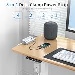 PD 20W USB C Barre d'alimentation de pince de bureau 10Ft, JXGUCAT Déménagement rapide de charge de bureau de montage de la bande de puissance Protecteur, Extension Cord Power Bar avec 4 Sorties 4 USB Ports, prêts 1.8" Bord de la table