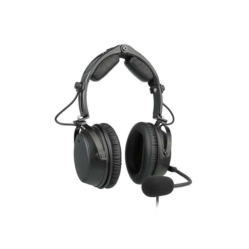 R SPIDER WIRELESS ANR Aviation Headset with Bluetooth, Active Noise Canceling with MP3 Input, Faux Leather Ear Cushions, GA Dual Plugs, Include Headset Bag