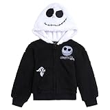 Disney Nightmare Before Christmas Jack Skellington Zero Toddler Boys Cozy Sherpa Cosplay Hoodie Black 2T