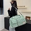 Fraises Velours Côtelé Sac de Sport Femme,Sac de Voyage Femme,Weekend Bag avec Compartiment Humide (Vert) #5