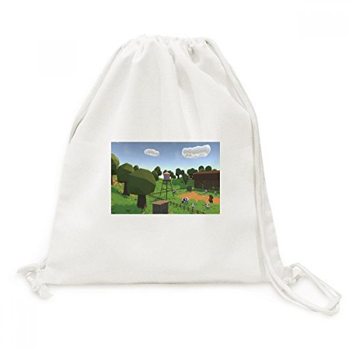 Sac cordon en toile vache et ferme pratique pour le voyage quotidien