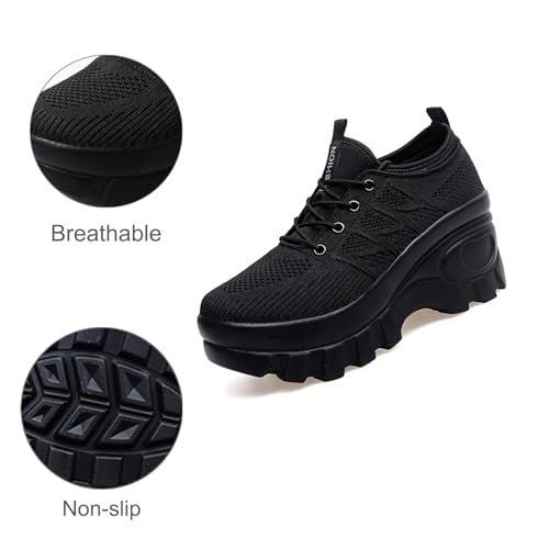 Image of Women's Breathable Platform Walking Shoes Comfort Platform Sneakers