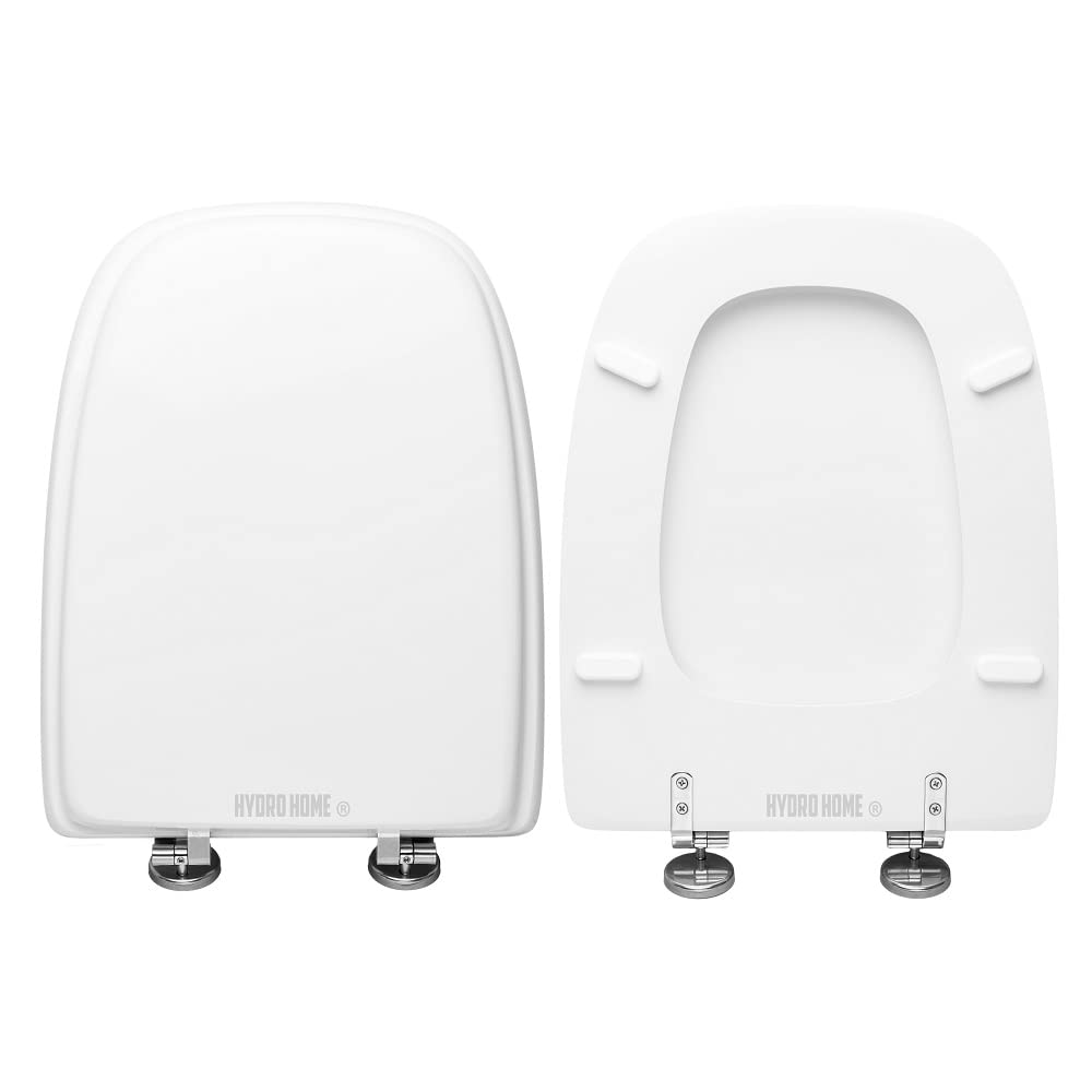 HYDRO HOME Toilet seat compatible with Brio Kerasan wood covered in polyester resin White by