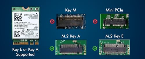 Image of Legacy M.2 Wi-Fi Adapter for Intel 3160 Wireless-AC | 433Mbps WiFi with Bluetooth 4.0 | 2.4GHz & 5GHz Network Card | Works with Intel, AMD, Linux & Windows | 3160NGW Wireless Adapter