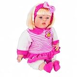 BiBi Doll 24" Chubby Baby Girl Doll with Hair - Large Lifelike Size with Soft Body & Sounds in Pink Outfit, Realistic Toy for Girls & Boys Aged 3 Years+ - Image 9